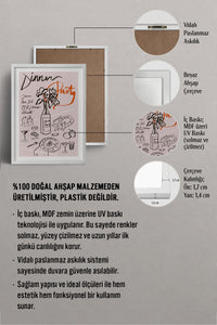 HOMEPACK Ahşap Çerçeveli Tablo Çerçeveli Poster Sanatsal Modern Duvar Dekoru TK-1093