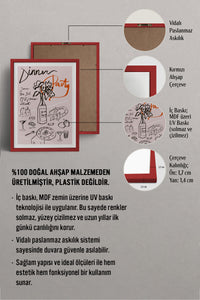 HOMEPACK Ahşap Çerçeveli Tablo Çerçeveli Poster Sanatsal Modern Duvar Dekoru TK-1093