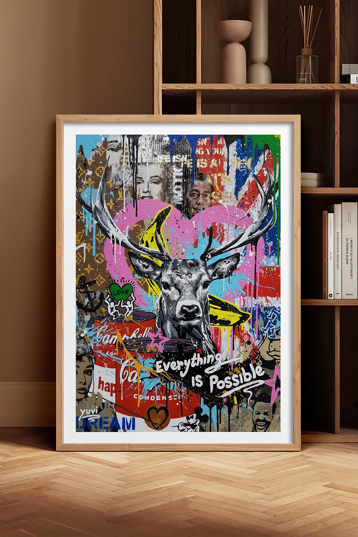 HOMEPACK Ahşap Çerçeveli Tablo Çerçeveli Poster Sanatsal Modern Duvar Dekoru TK-1094
