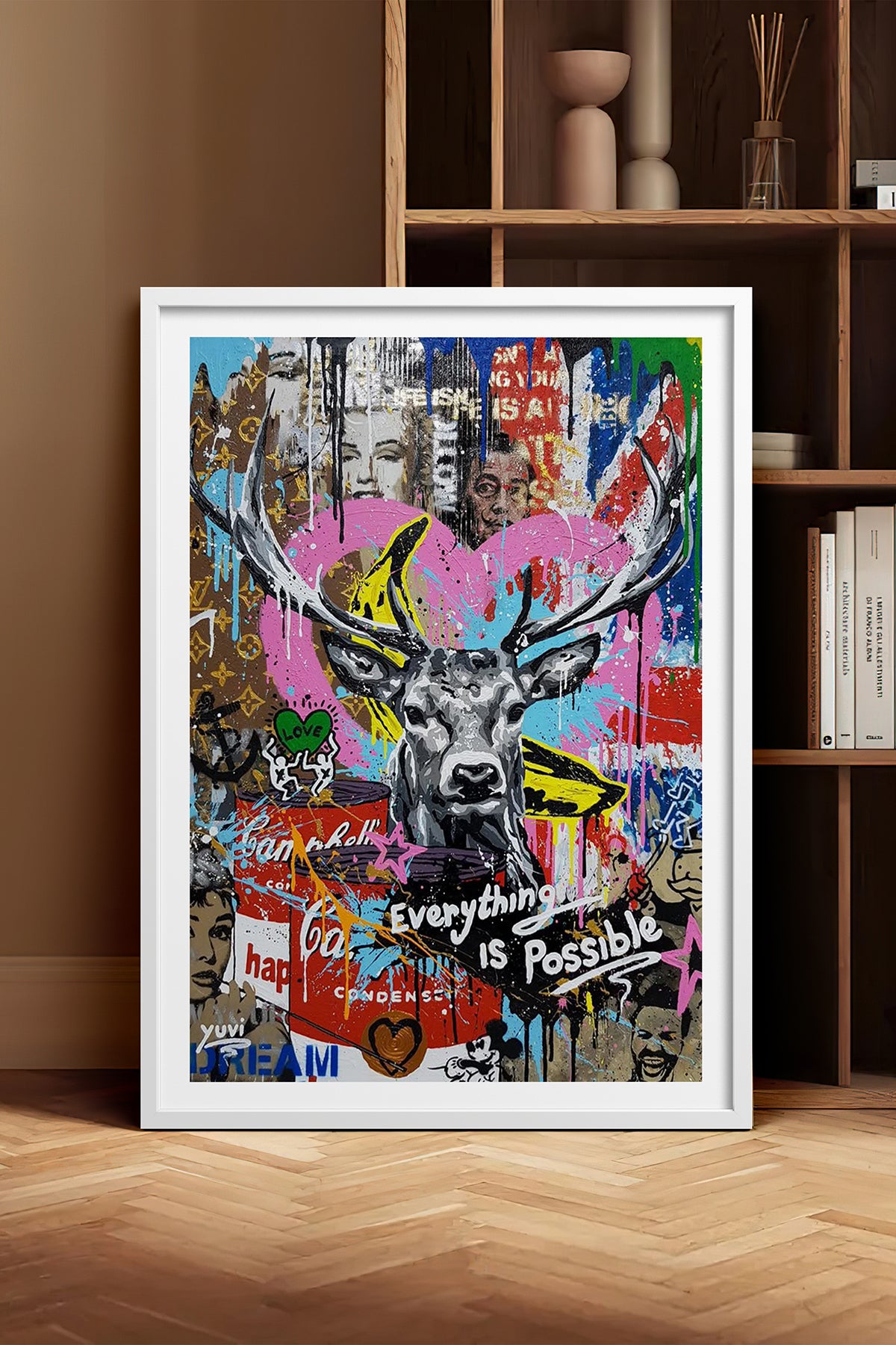 HOMEPACK Ahşap Çerçeveli Tablo Çerçeveli Poster Sanatsal Modern Duvar Dekoru TK-1094