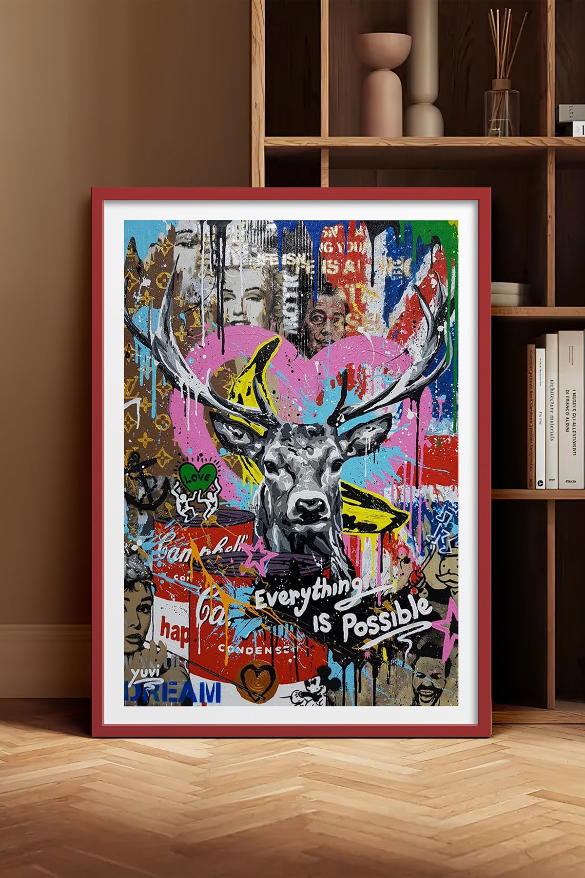 HOMEPACK Ahşap Çerçeveli Tablo Çerçeveli Poster Sanatsal Modern Duvar Dekoru TK-1094