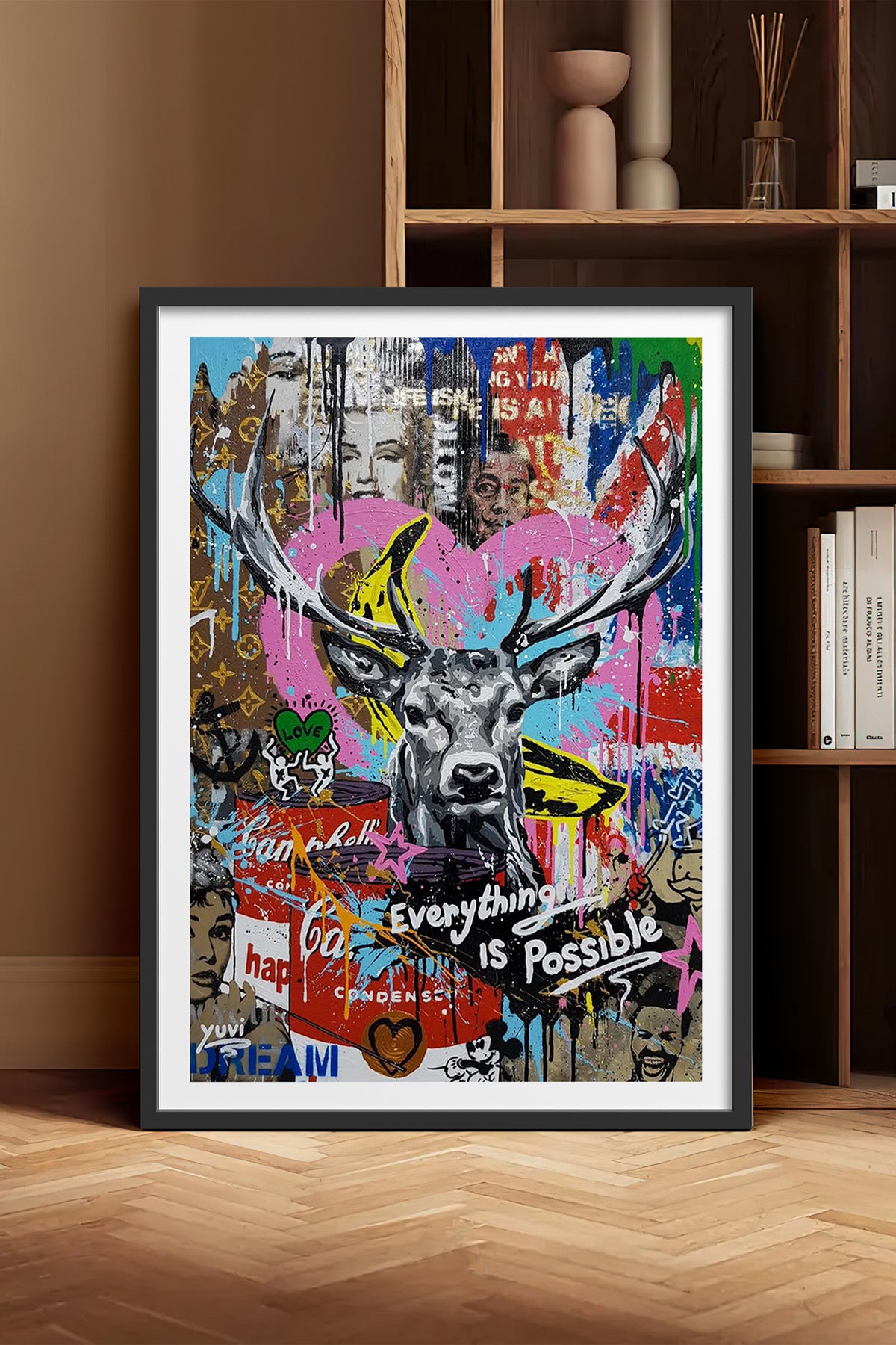 HOMEPACK Ahşap Çerçeveli Tablo Çerçeveli Poster Sanatsal Modern Duvar Dekoru TK-1094