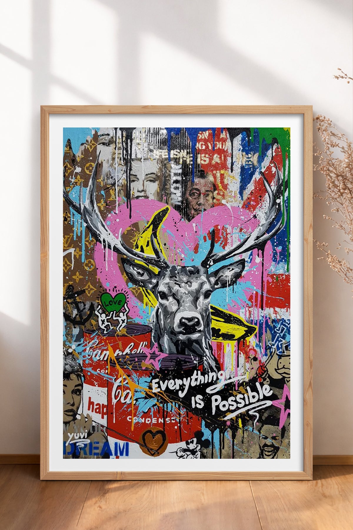 HOMEPACK Ahşap Çerçeveli Tablo Çerçeveli Poster Sanatsal Modern Duvar Dekoru TK-1094