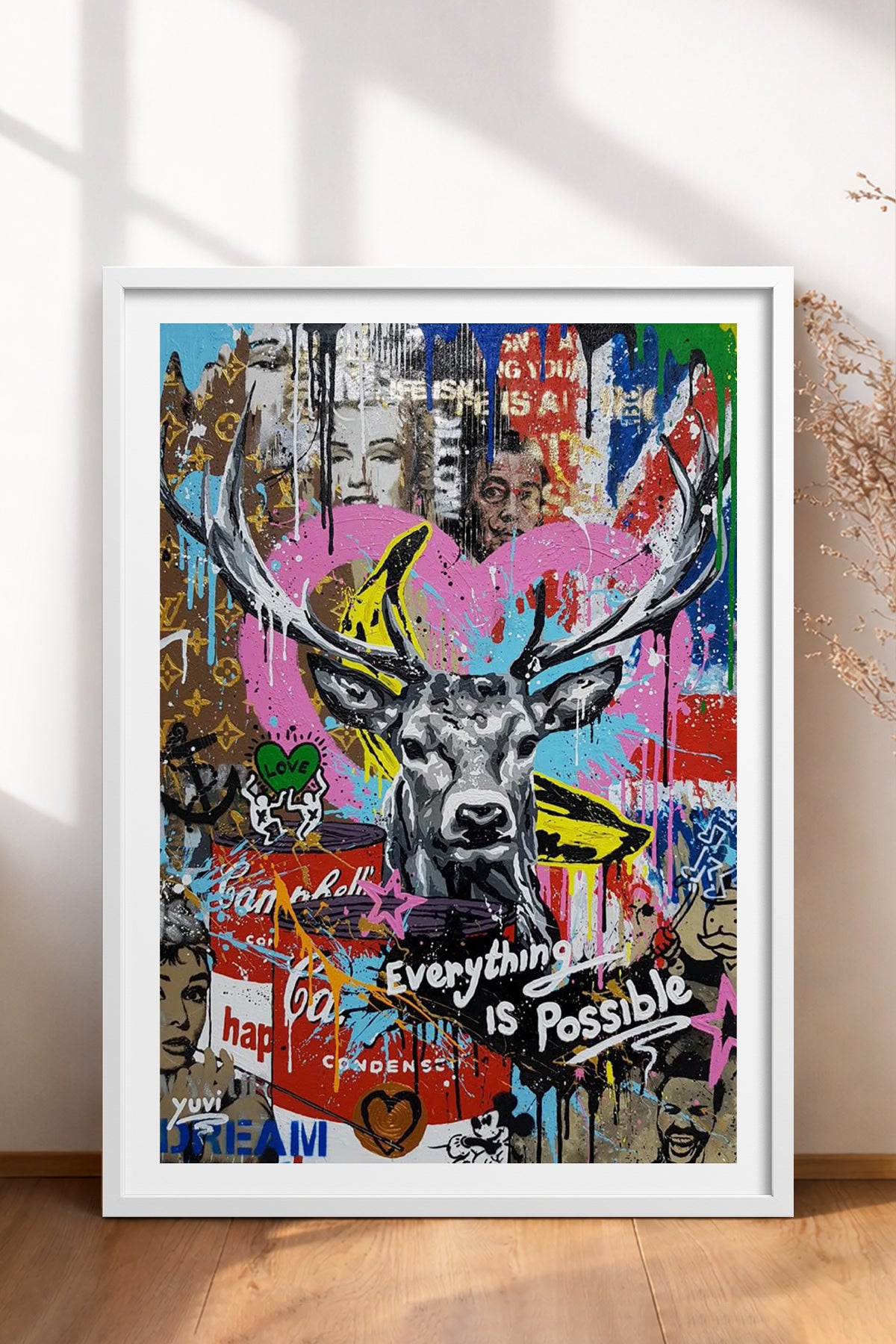 HOMEPACK Ahşap Çerçeveli Tablo Çerçeveli Poster Sanatsal Modern Duvar Dekoru TK-1094