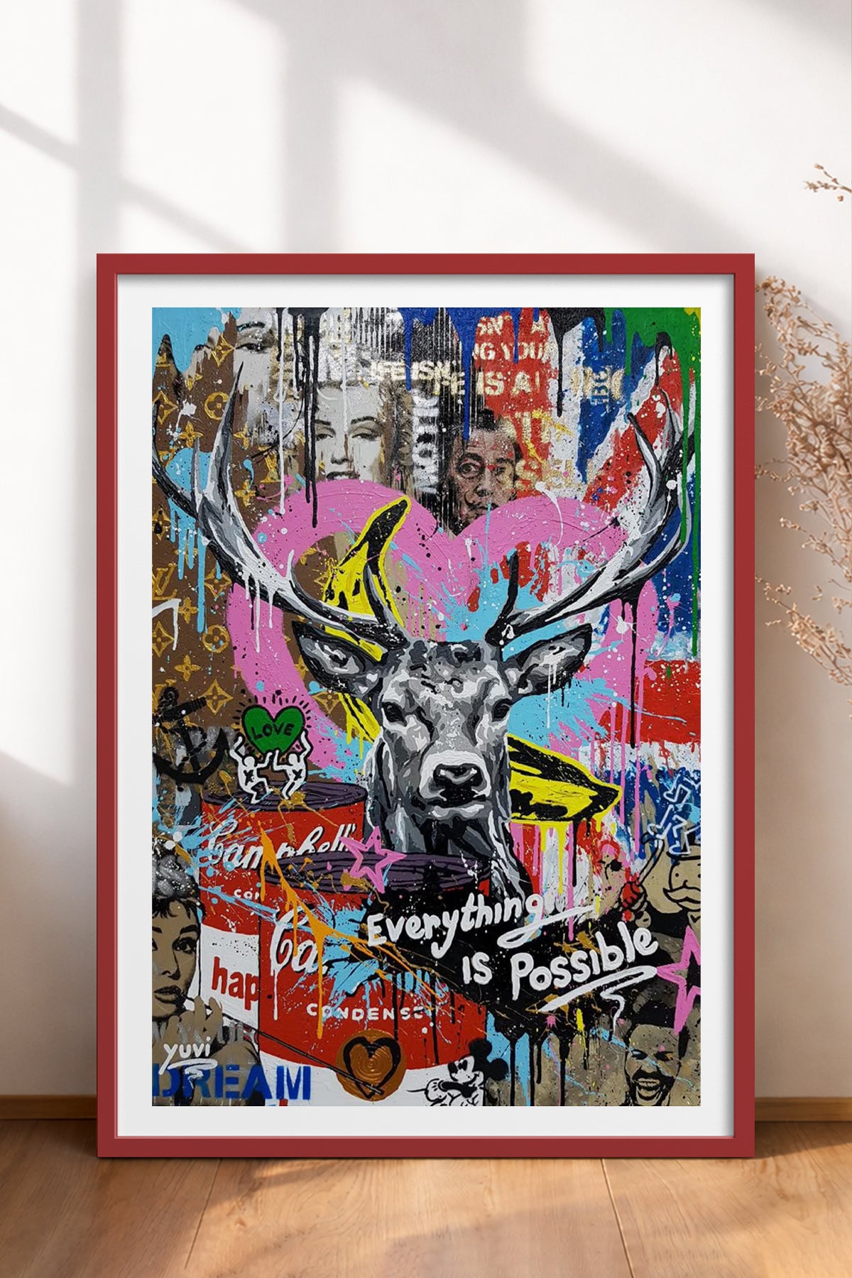 HOMEPACK Ahşap Çerçeveli Tablo Çerçeveli Poster Sanatsal Modern Duvar Dekoru TK-1094