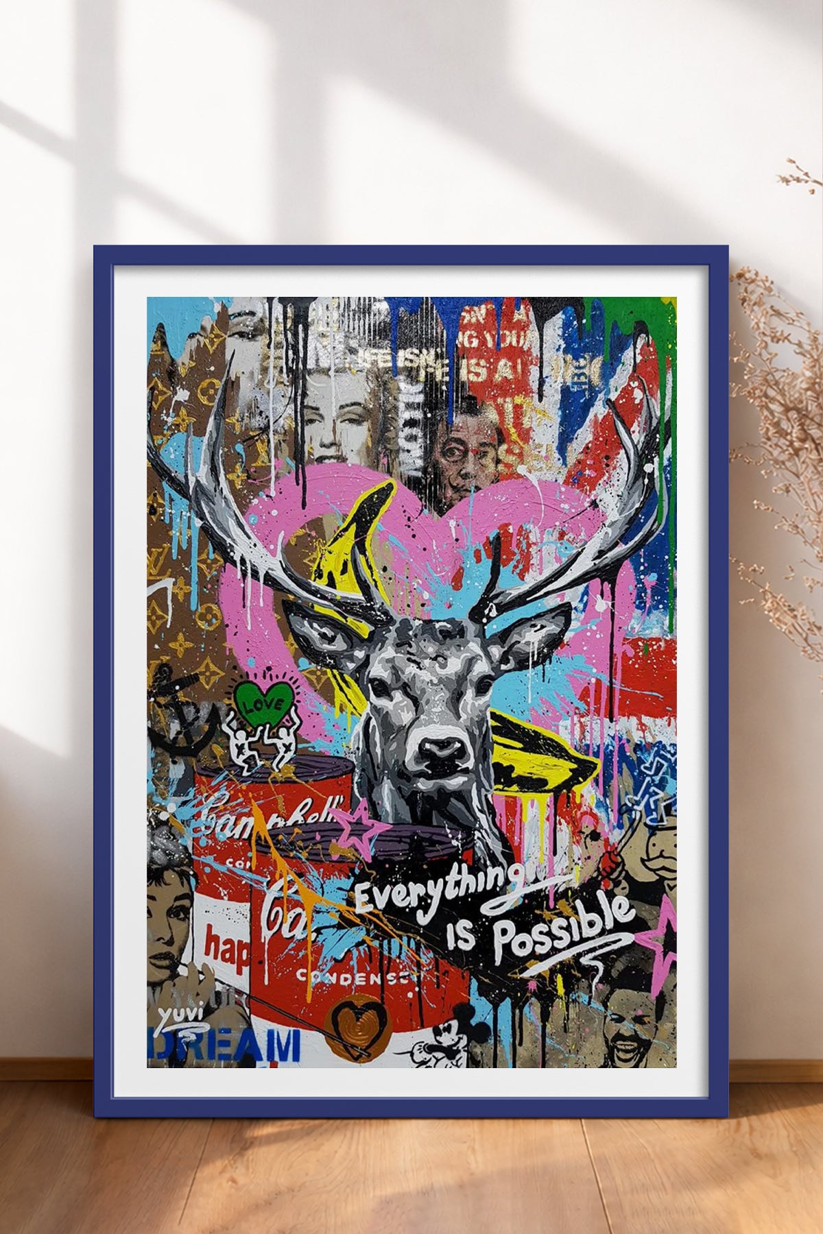 HOMEPACK Ahşap Çerçeveli Tablo Çerçeveli Poster Sanatsal Modern Duvar Dekoru TK-1094