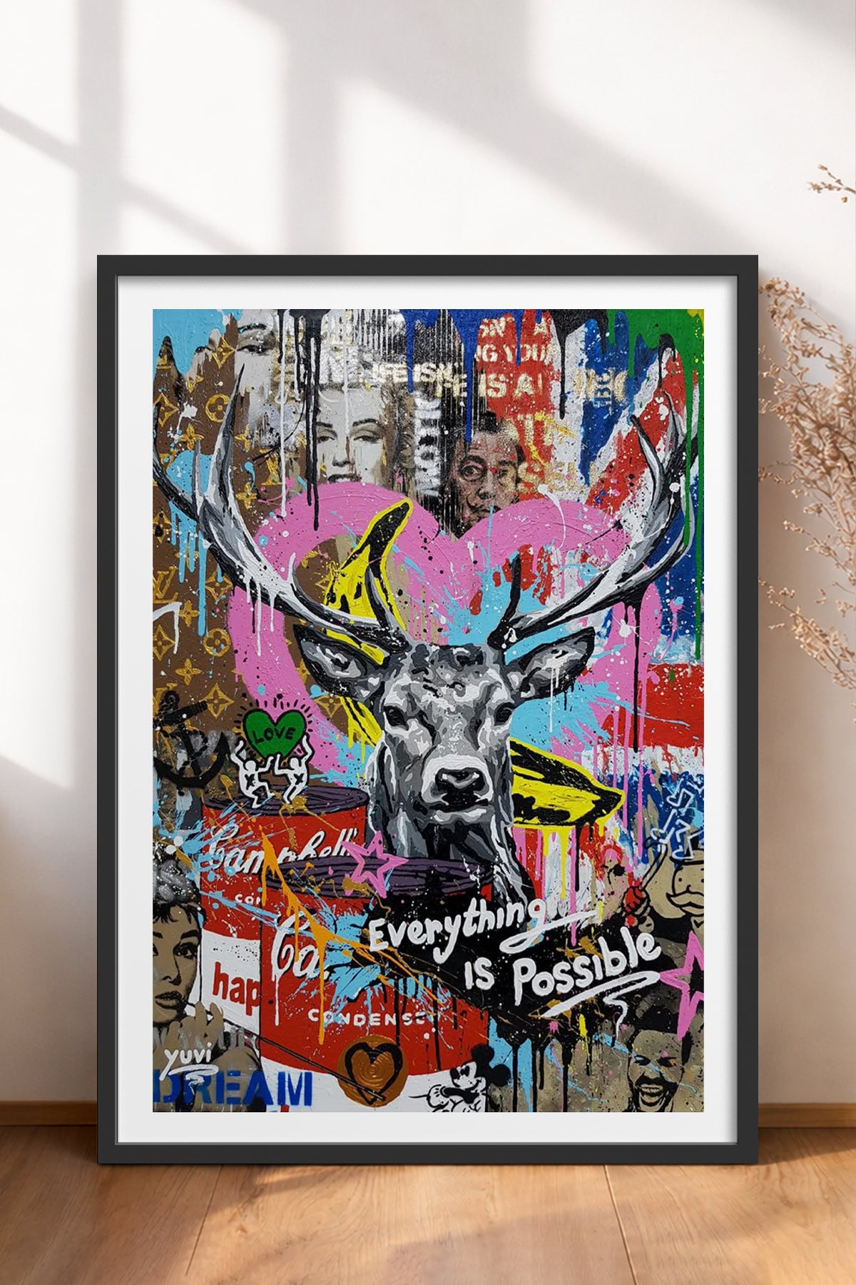 HOMEPACK Ahşap Çerçeveli Tablo Çerçeveli Poster Sanatsal Modern Duvar Dekoru TK-1094