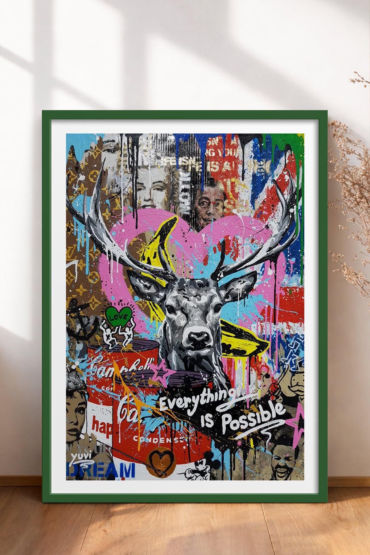 HOMEPACK Ahşap Çerçeveli Tablo Çerçeveli Poster Sanatsal Modern Duvar Dekoru TK-1094