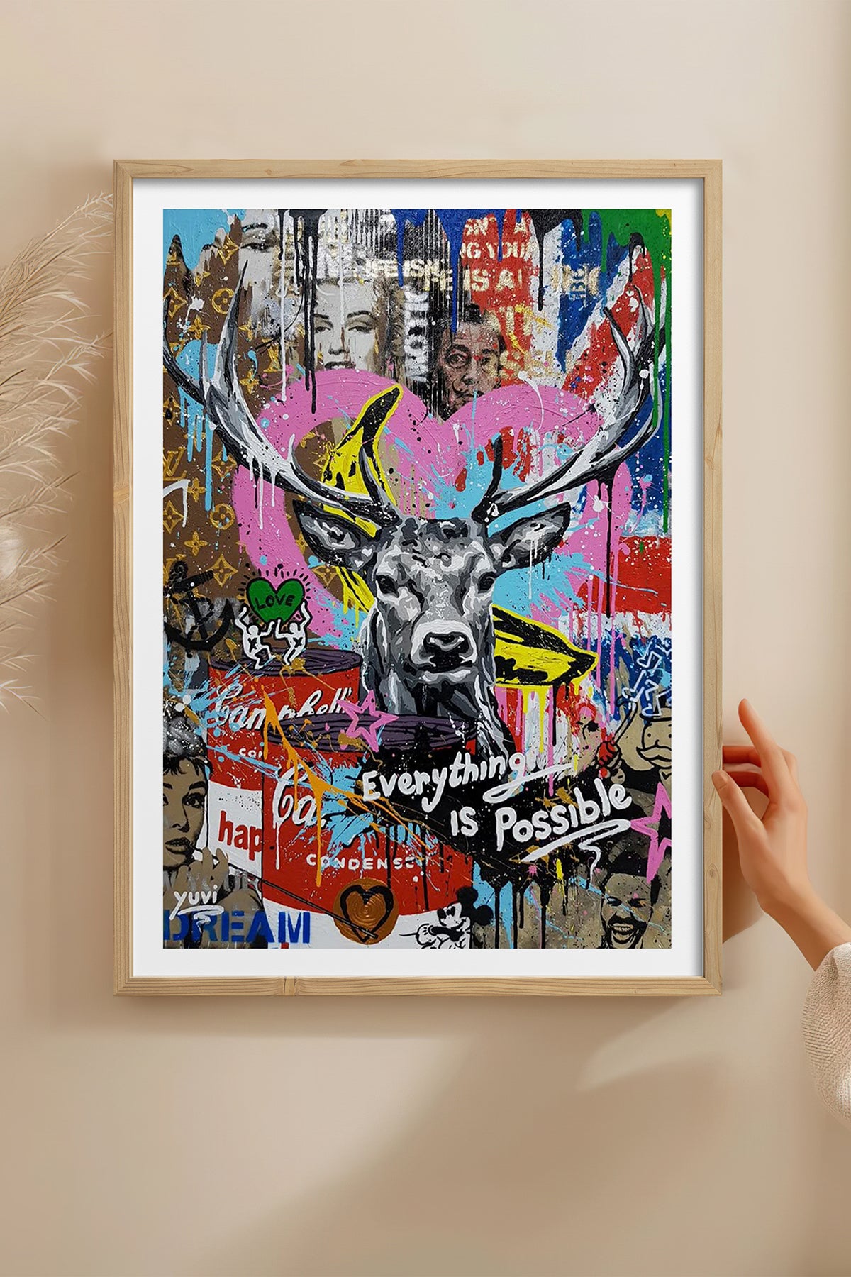 HOMEPACK Ahşap Çerçeveli Tablo Çerçeveli Poster Sanatsal Modern Duvar Dekoru TK-1094