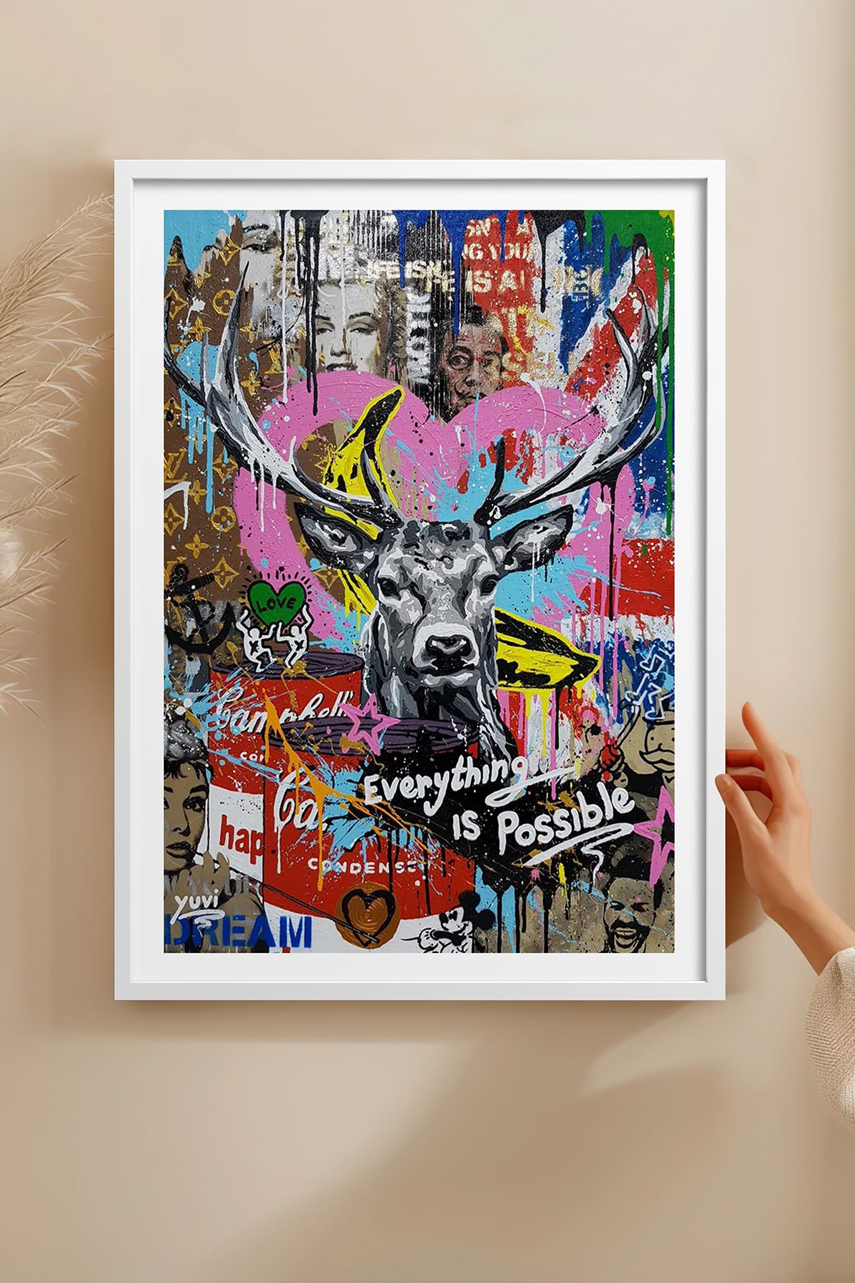 HOMEPACK Ahşap Çerçeveli Tablo Çerçeveli Poster Sanatsal Modern Duvar Dekoru TK-1094