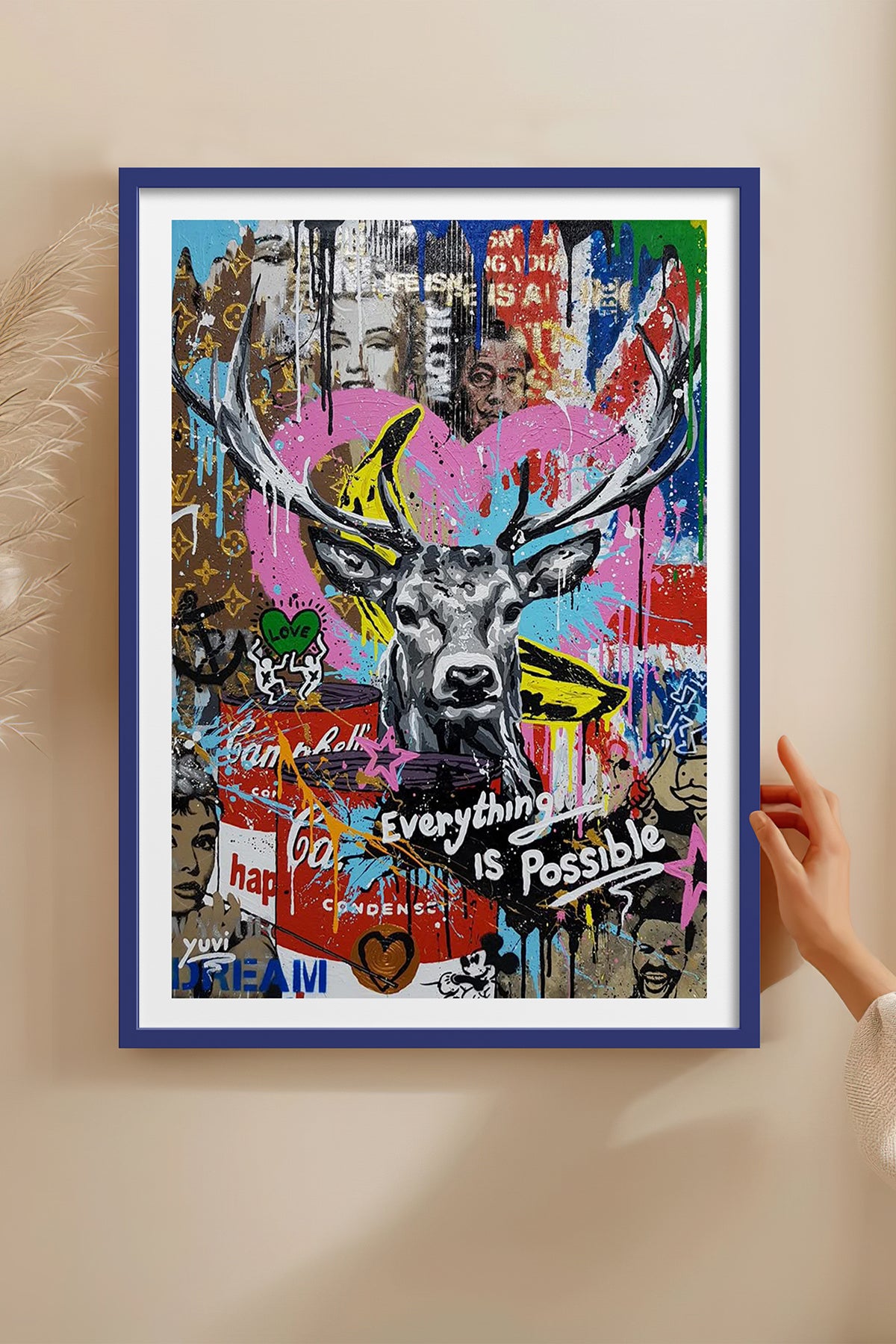 HOMEPACK Ahşap Çerçeveli Tablo Çerçeveli Poster Sanatsal Modern Duvar Dekoru TK-1094