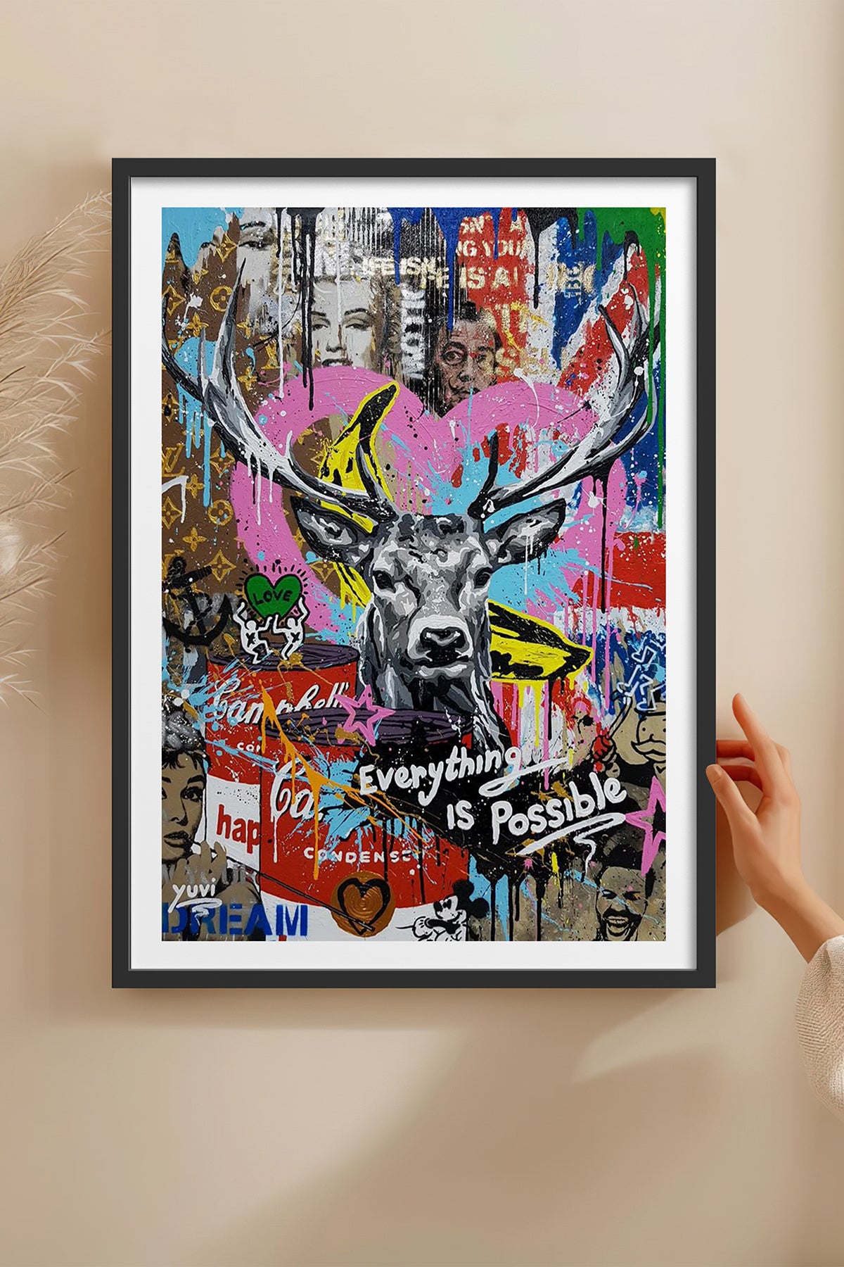 HOMEPACK Ahşap Çerçeveli Tablo Çerçeveli Poster Sanatsal Modern Duvar Dekoru TK-1094