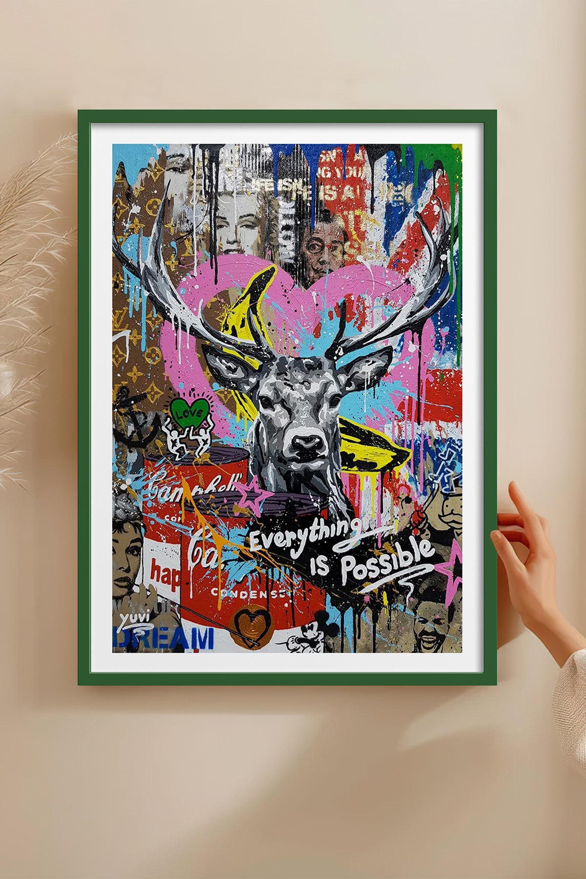 HOMEPACK Ahşap Çerçeveli Tablo Çerçeveli Poster Sanatsal Modern Duvar Dekoru TK-1094