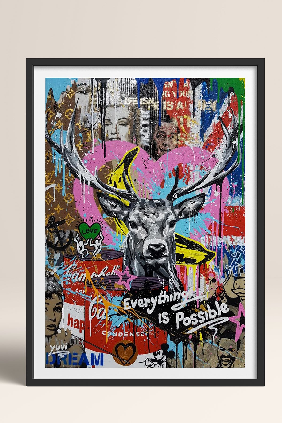HOMEPACK Ahşap Çerçeveli Tablo Çerçeveli Poster Sanatsal Modern Duvar Dekoru TK-1094