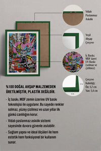 HOMEPACK Ahşap Çerçeveli Tablo Çerçeveli Poster Sanatsal Modern Duvar Dekoru TK-1094