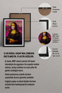 HOMEPACK Ahşap Çerçeveli Tablo Çerçeveli Poster Sanatsal Modern Duvar Dekoru TK-1095