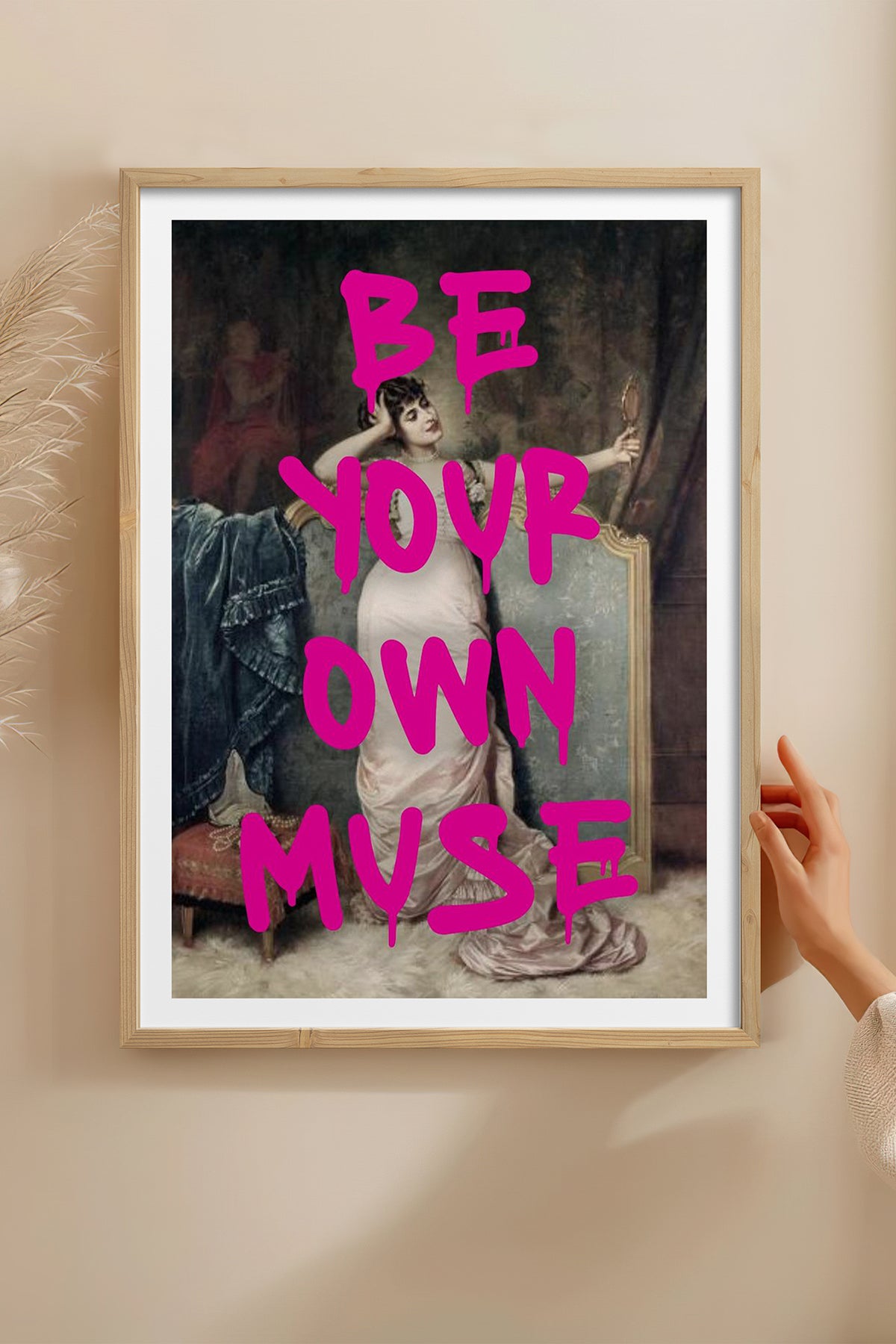 HOMEPACK Ahşap Çerçeveli Tablo Çerçeveli Poster Sanatsal Modern Duvar Dekoru TK-1102