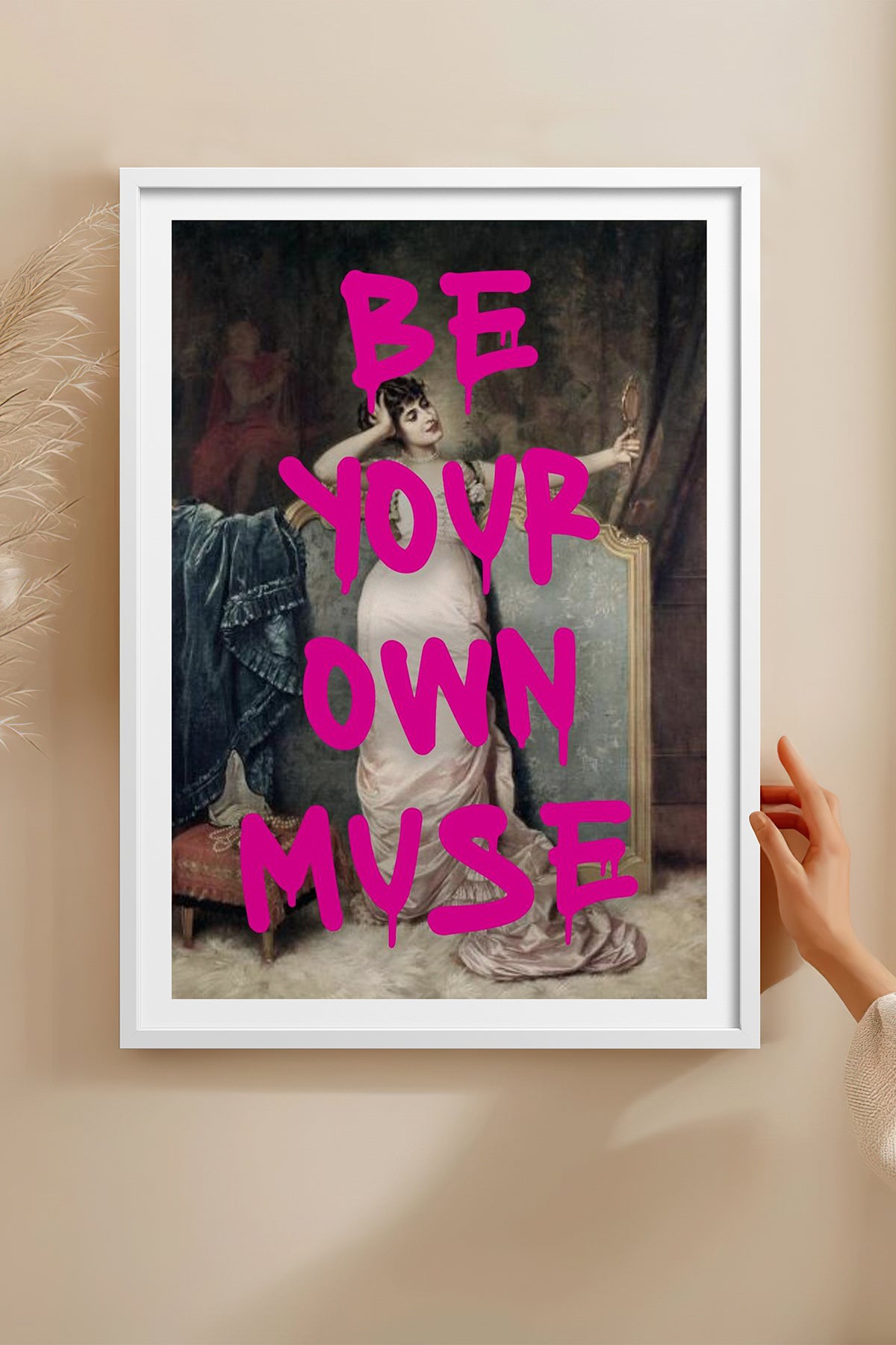 HOMEPACK Ahşap Çerçeveli Tablo Çerçeveli Poster Sanatsal Modern Duvar Dekoru TK-1102