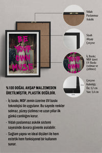 HOMEPACK Ahşap Çerçeveli Tablo Çerçeveli Poster Sanatsal Modern Duvar Dekoru TK-1102