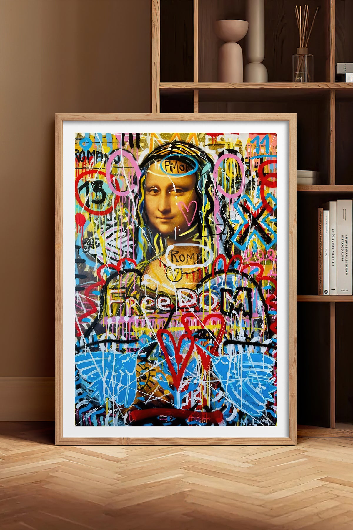 HOMEPACK Ahşap Çerçeveli Tablo Çerçeveli Poster Sanatsal Modern Duvar Dekoru TK-1103