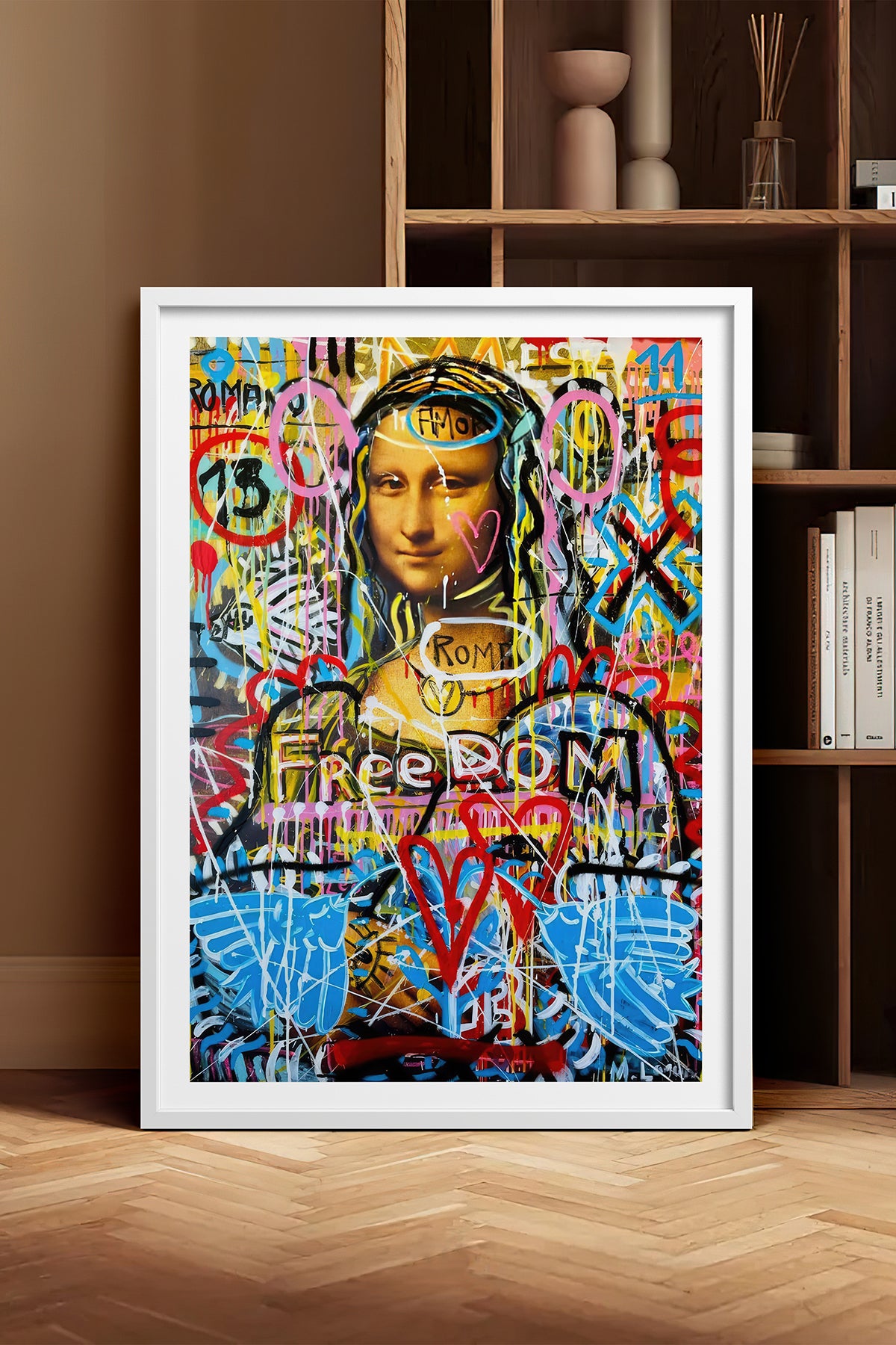 HOMEPACK Ahşap Çerçeveli Tablo Çerçeveli Poster Sanatsal Modern Duvar Dekoru TK-1103