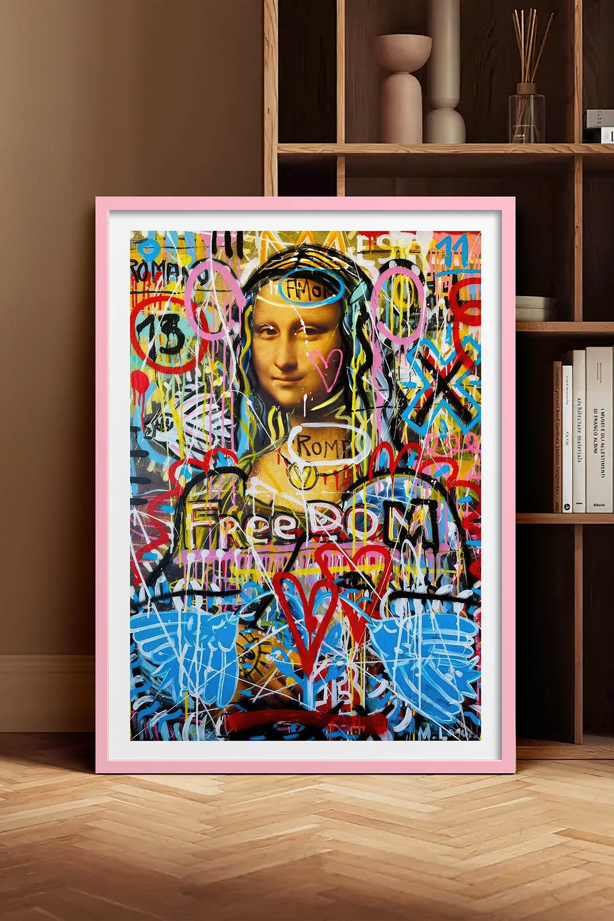 HOMEPACK Ahşap Çerçeveli Tablo Çerçeveli Poster Sanatsal Modern Duvar Dekoru TK-1103