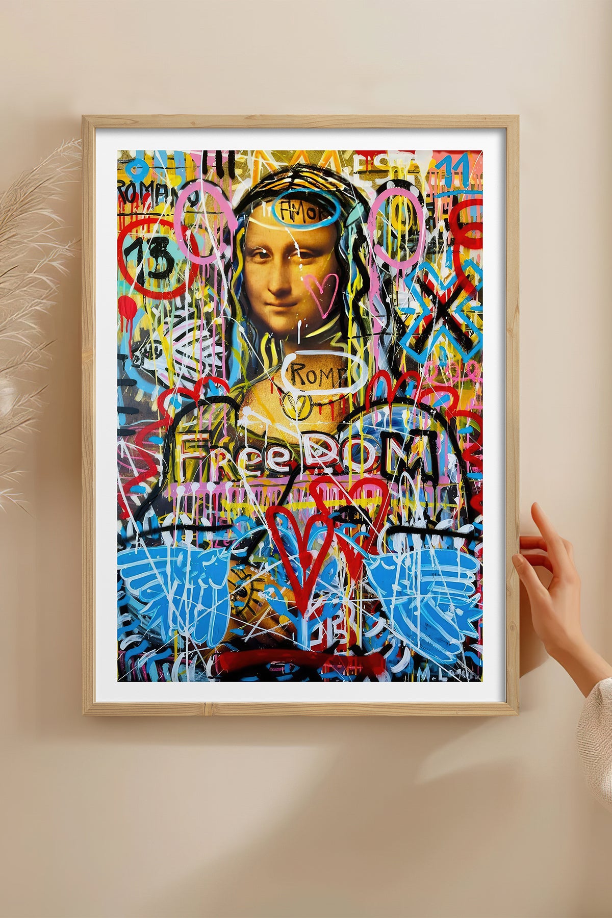 HOMEPACK Ahşap Çerçeveli Tablo Çerçeveli Poster Sanatsal Modern Duvar Dekoru TK-1103
