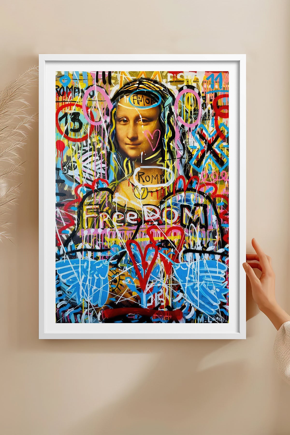 HOMEPACK Ahşap Çerçeveli Tablo Çerçeveli Poster Sanatsal Modern Duvar Dekoru TK-1103