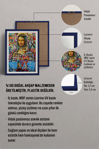 HOMEPACK Ahşap Çerçeveli Tablo Çerçeveli Poster Sanatsal Modern Duvar Dekoru TK-1103