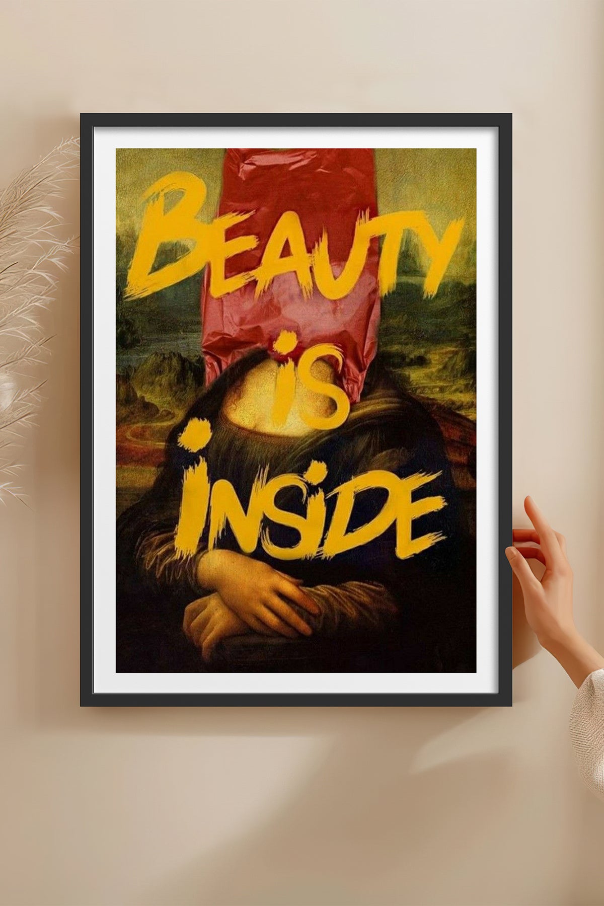 HOMEPACK Ahşap Çerçeveli Tablo Çerçeveli Poster Sanatsal Modern Duvar Dekoru TK-1105