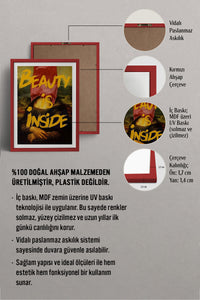 HOMEPACK Ahşap Çerçeveli Tablo Çerçeveli Poster Sanatsal Modern Duvar Dekoru TK-1105