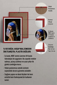 HOMEPACK Ahşap Çerçeveli Tablo Çerçeveli Poster Sanatsal Modern Duvar Dekoru TK-1106