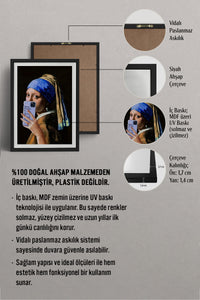 HOMEPACK Ahşap Çerçeveli Tablo Çerçeveli Poster Sanatsal Modern Duvar Dekoru TK-1106