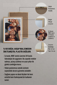 HOMEPACK Ahşap Çerçeveli Tablo Çerçeveli Poster Sanatsal Modern Duvar Dekoru TK-1108