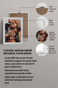 HOMEPACK Ahşap Çerçeveli Tablo Çerçeveli Poster Sanatsal Modern Duvar Dekoru TK-1108