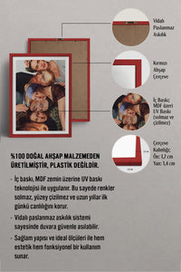 HOMEPACK Ahşap Çerçeveli Tablo Çerçeveli Poster Sanatsal Modern Duvar Dekoru TK-1108