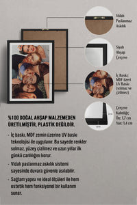 HOMEPACK Ahşap Çerçeveli Tablo Çerçeveli Poster Sanatsal Modern Duvar Dekoru TK-1108