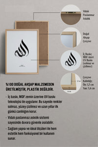 HOMEPACK Ahşap Çerçeveli Tablo Çerçeveli Poster Sanatsal Modern Duvar Dekoru TK-1167