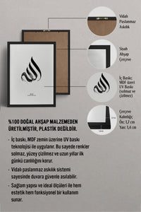 HOMEPACK Ahşap Çerçeveli Tablo Çerçeveli Poster Sanatsal Modern Duvar Dekoru TK-1167