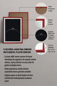 HOMEPACK Ahşap Çerçeveli Tablo Çerçeveli Poster Sanatsal Modern Duvar Dekoru TK-1176