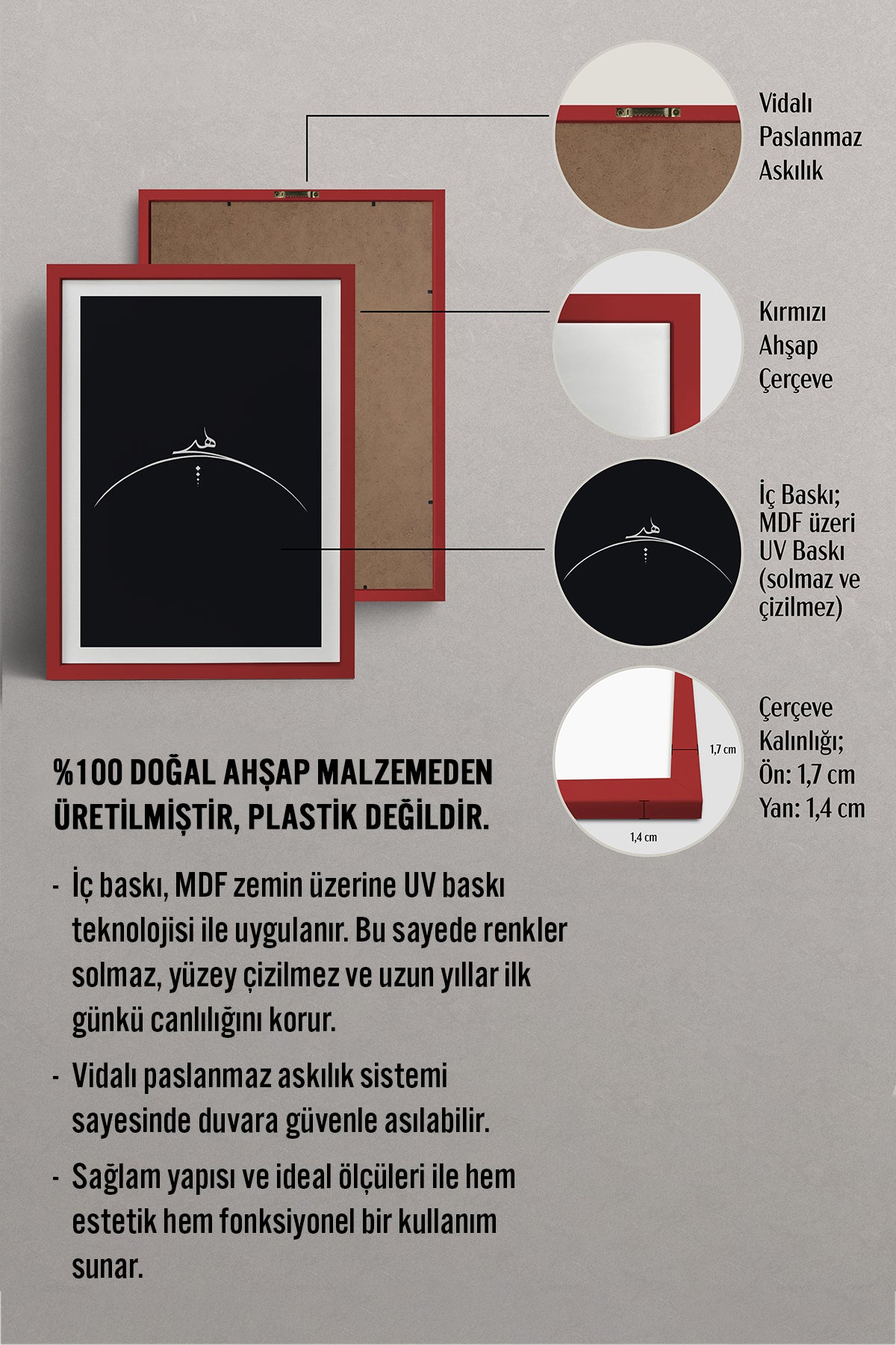 HOMEPACK Ahşap Çerçeveli Tablo Çerçeveli Poster Sanatsal Modern Duvar Dekoru TK-1176