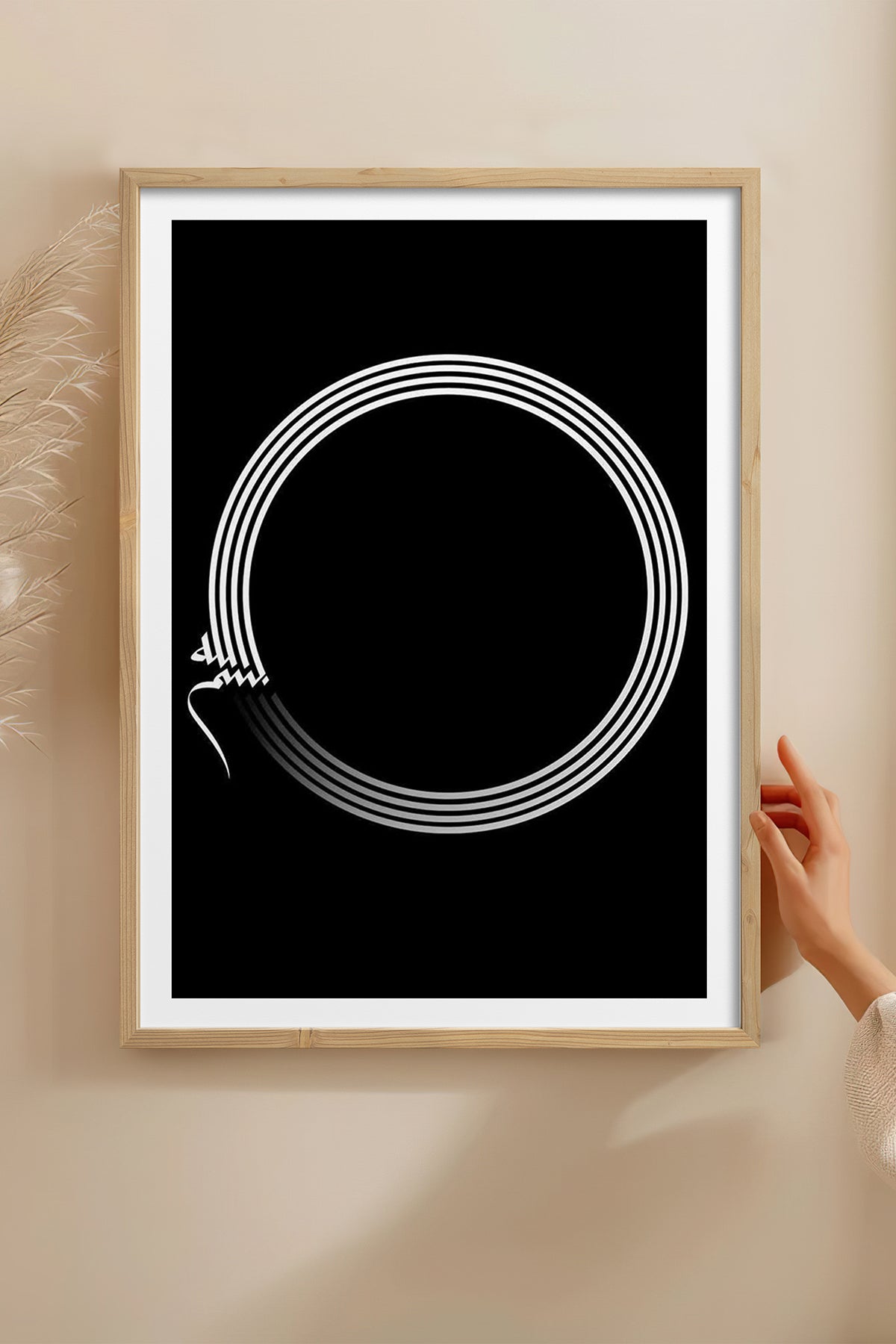 HOMEPACK Ahşap Çerçeveli Tablo Çerçeveli Poster Sanatsal Modern Duvar Dekoru TK-1177