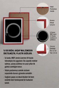 HOMEPACK Ahşap Çerçeveli Tablo Çerçeveli Poster Sanatsal Modern Duvar Dekoru TK-1177
