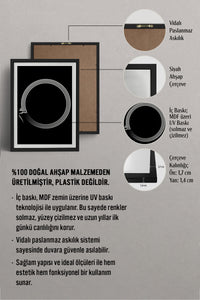 HOMEPACK Ahşap Çerçeveli Tablo Çerçeveli Poster Sanatsal Modern Duvar Dekoru TK-1177