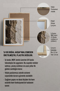 HOMEPACK Ahşap Çerçeveli Tablo Çerçeveli Poster Sanatsal Modern Duvar Dekoru TK-1180