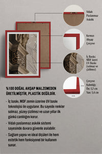 HOMEPACK Ahşap Çerçeveli Tablo Çerçeveli Poster Sanatsal Modern Duvar Dekoru TK-1180