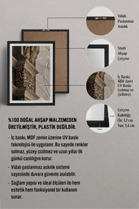HOMEPACK Ahşap Çerçeveli Tablo Çerçeveli Poster Sanatsal Modern Duvar Dekoru TK-1180
