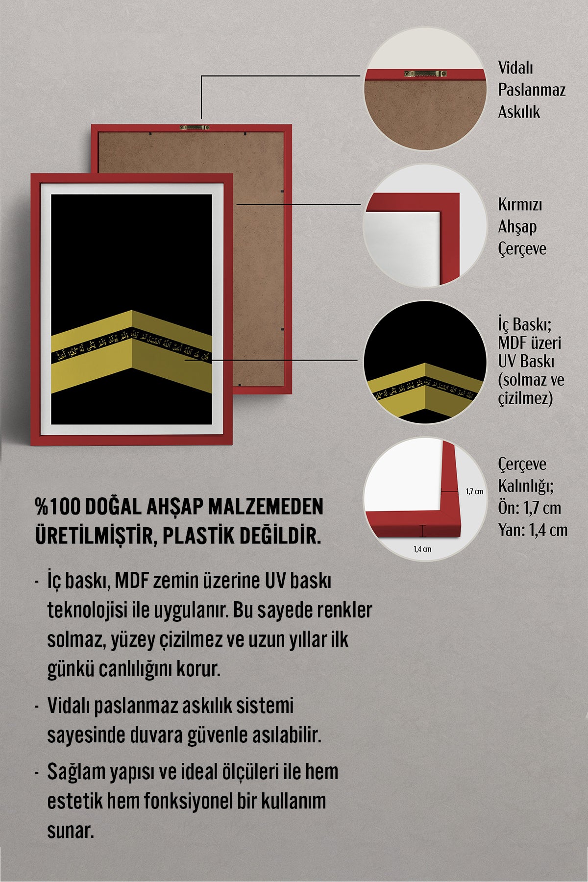 HOMEPACK Ahşap Çerçeveli Tablo Çerçeveli Poster Sanatsal Modern Duvar Dekoru TK-1183