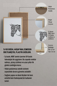 HOMEPACK Ahşap Çerçeveli Tablo Çerçeveli Poster Sanatsal Modern Duvar Dekoru TK-1197