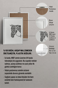HOMEPACK Ahşap Çerçeveli Tablo Çerçeveli Poster Sanatsal Modern Duvar Dekoru TK-1197